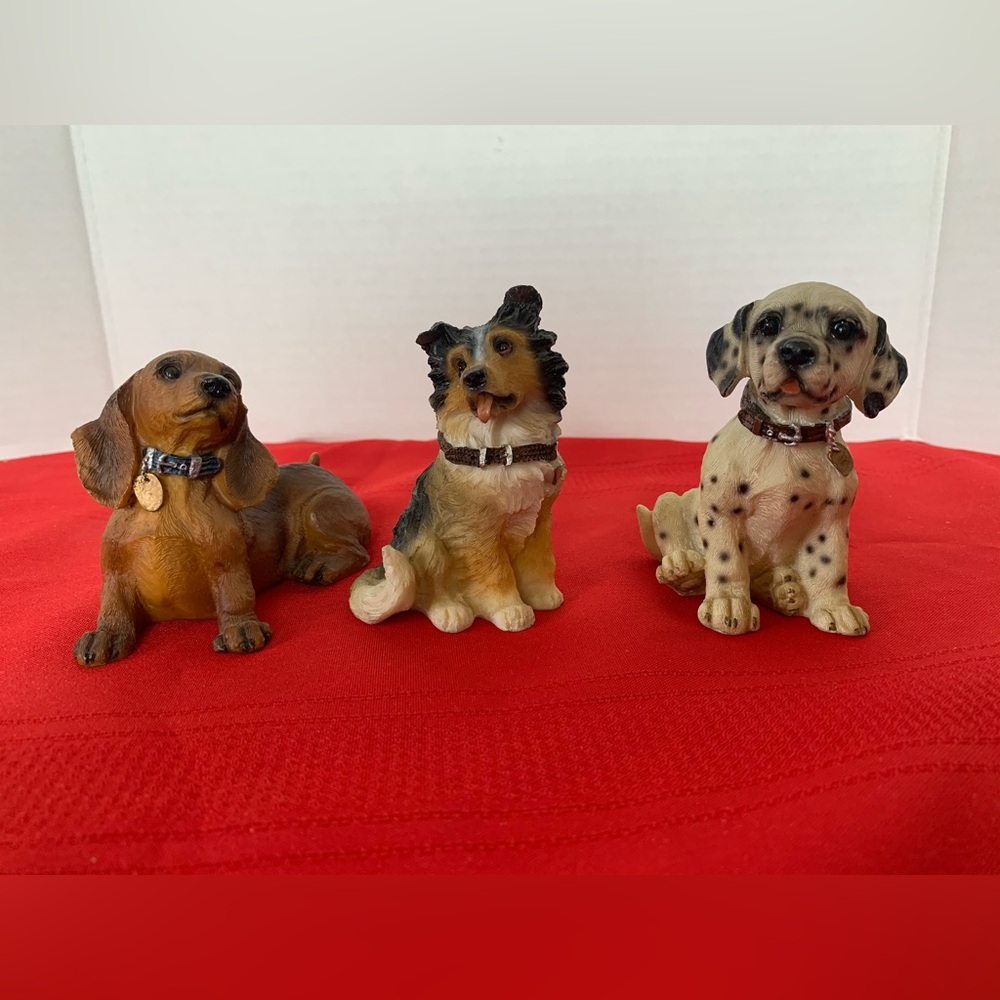 HOME INTERIORS Best Friends Dog Figurines #11165 Dalmation Shepard Dachshund